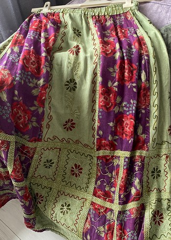 Bohem Çok Renkli Uzun Etek - Görsel 5