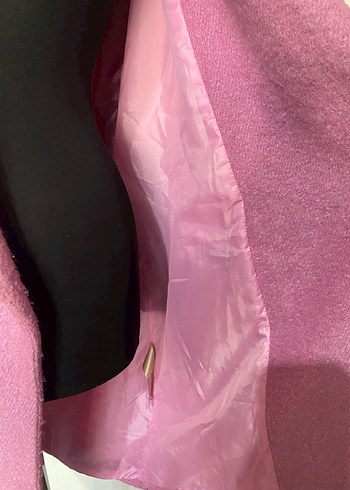 Pembe Yün Görünümlü Uzun Kaban - Görsel 5