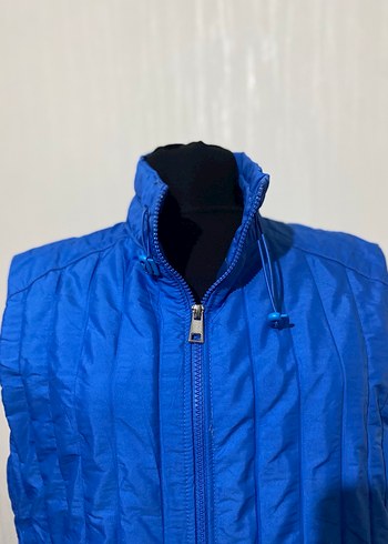 Mavi Uzun Fermuarlı Kadın Yelek - Görsel 2