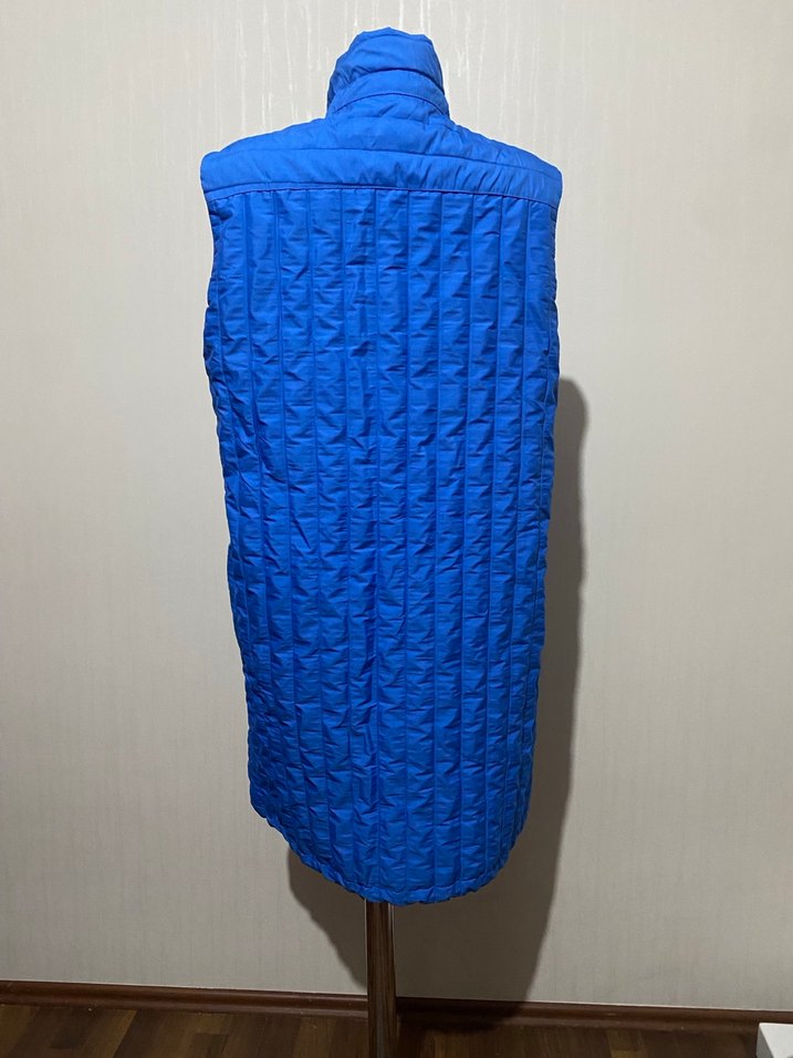 Mavi Uzun Fermuarlı Kadın Yelek - Görsel 5