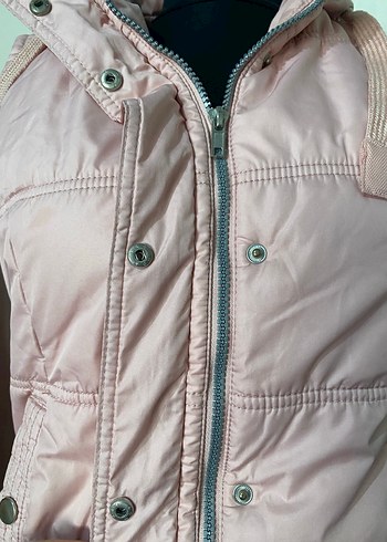 Pembe Kapüşonlu Kolsuz Kadın Yelek - Görsel 5