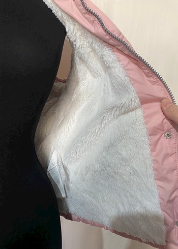 Pembe Kapüşonlu Kolsuz Kadın Yelek - Görsel 3