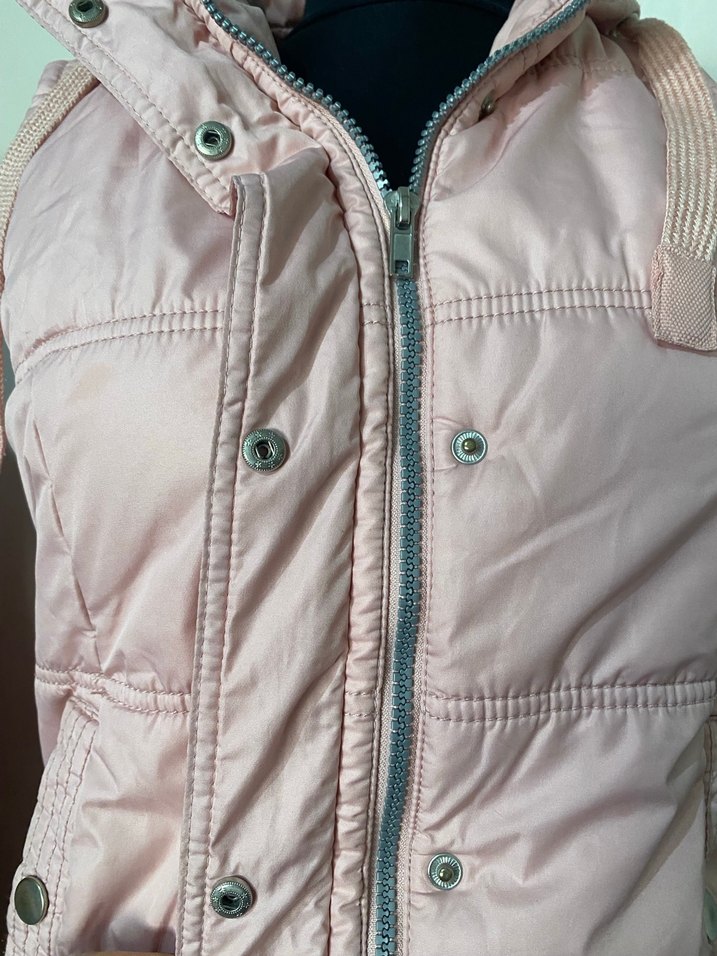 Pembe Kapüşonlu Kolsuz Kadın Yelek - Görsel 5