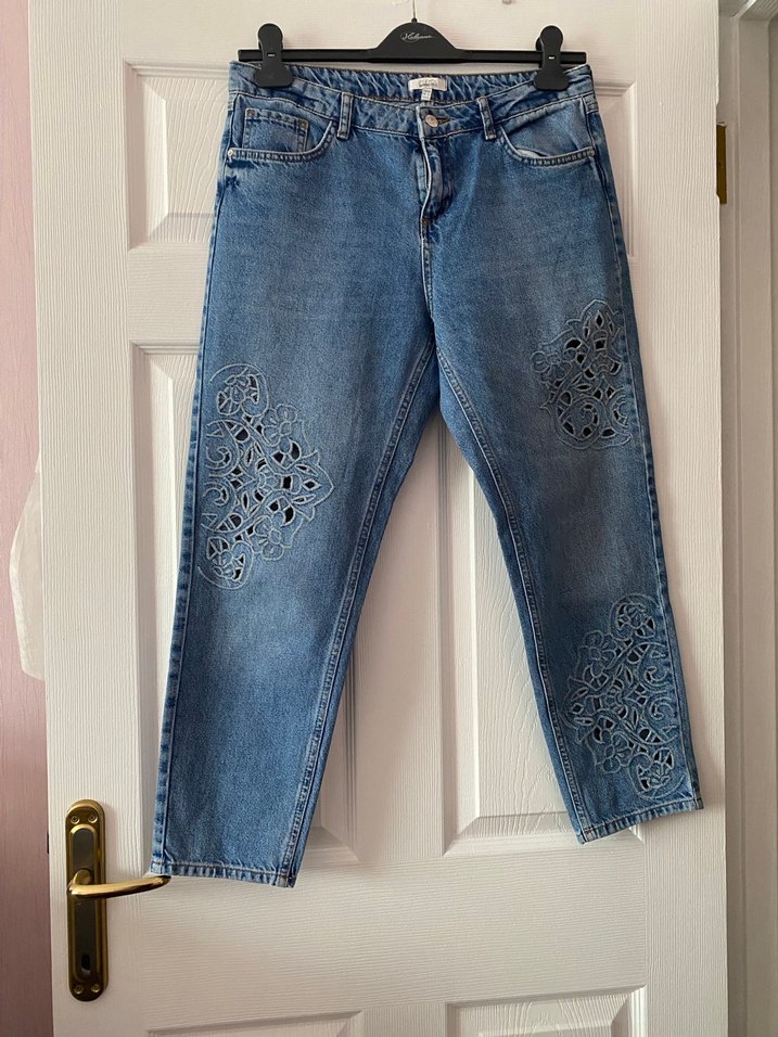 Dantel Detaylı Kot Pantolon - Görsel 2