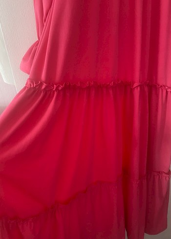 Pembe Uzun Kollu Salaş Kadın Elbise - Görsel 6