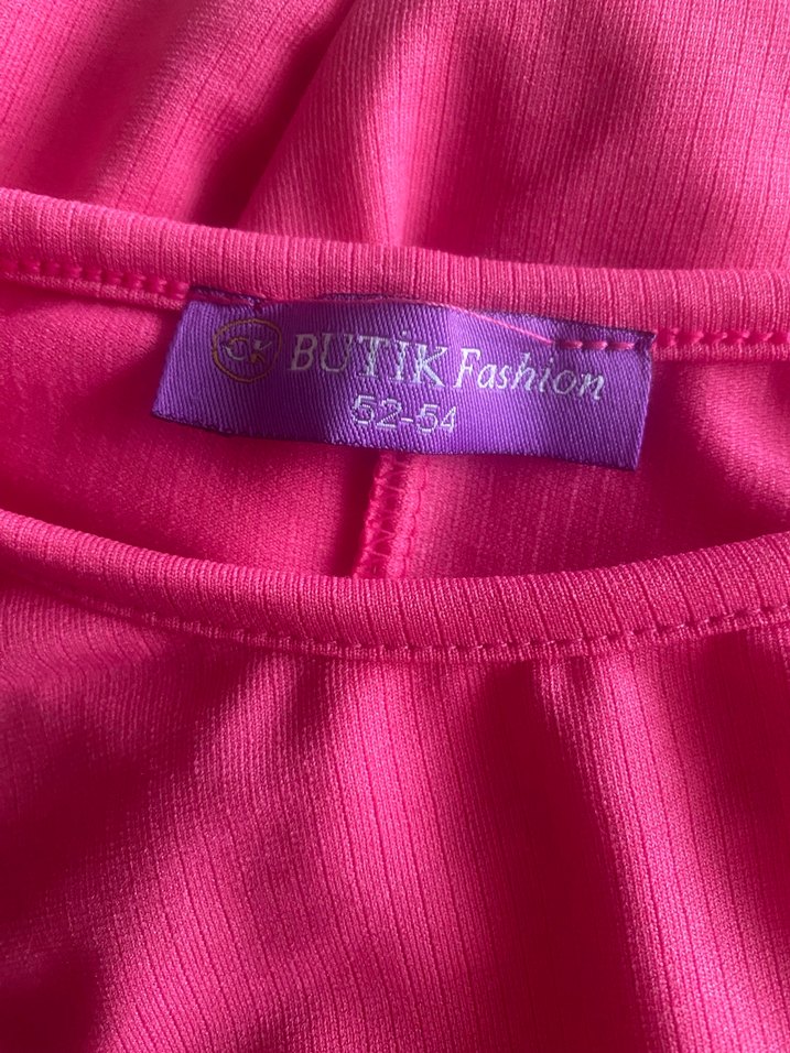 Pembe Uzun Kollu Salaş Kadın Elbise - Görsel 4