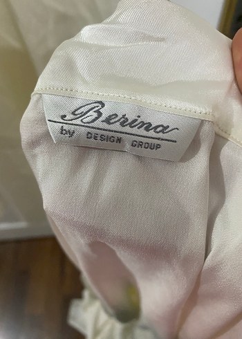 Uzun Beyaz Saten Gecelik Sabahlık - Görsel 6