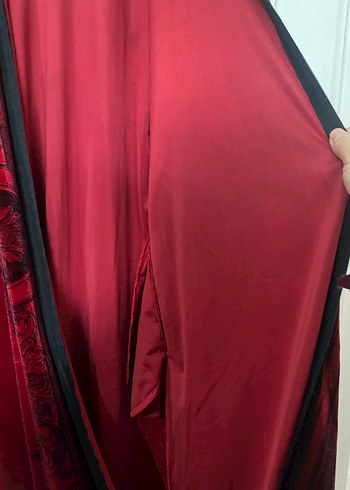 Kadife taşlı ferace- abaya - Görsel 10