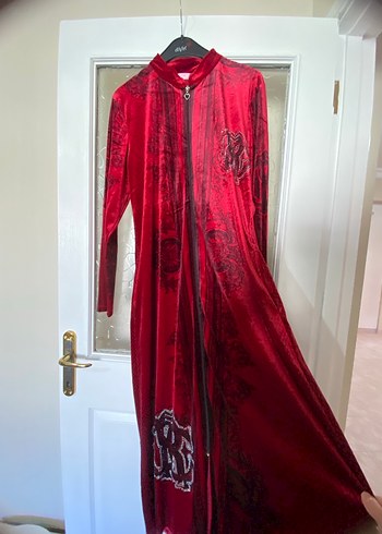 Kadife taşlı ferace- abaya - Görsel 9