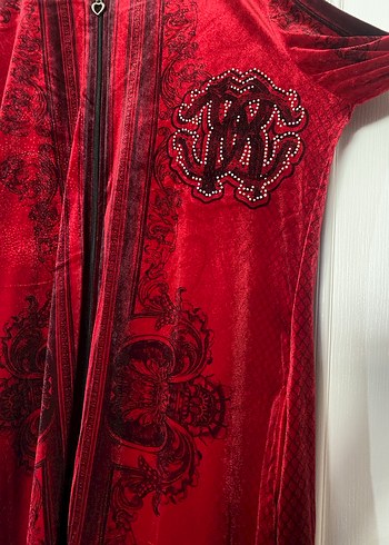 Kadife taşlı ferace- abaya - Görsel 7