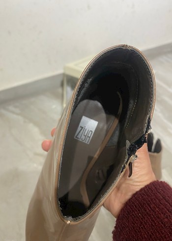 Bej Rugan Stiletto Topuklu Kadın Bot - Görsel 6