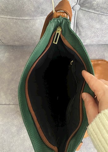 Yeşil  Deri Kadın Çanta - Görsel 5