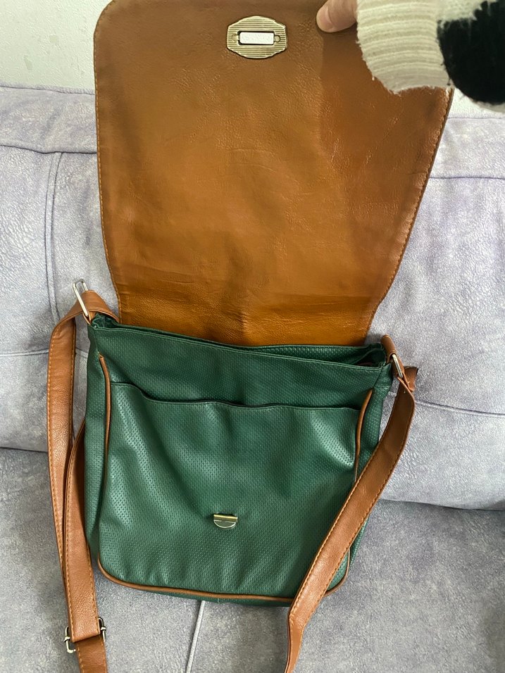 Yeşil  Deri Kadın Çanta - Görsel 3