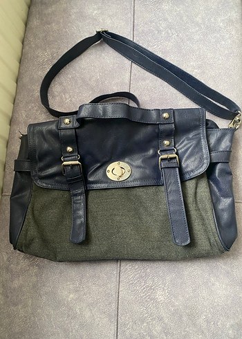 Gri Tokalı Mavi Denim Kadın Çanta - Görsel 2