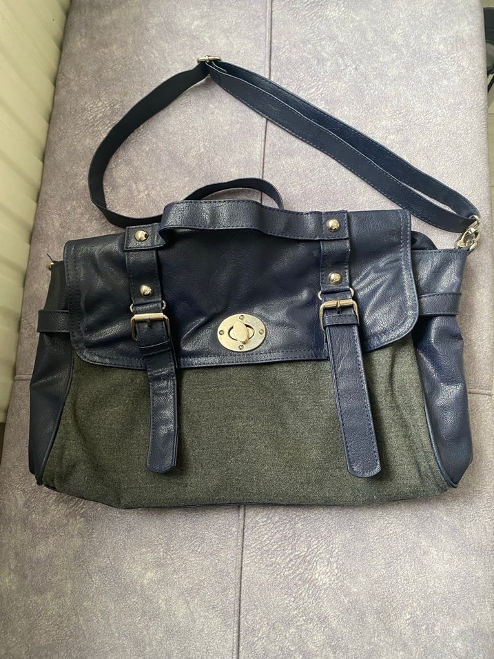 Gri Tokalı Mavi Denim Kadın Çanta - Görsel 2