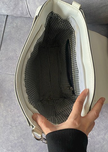 Minimalist Beyaz Deri Kadın Çanta - Görsel 6