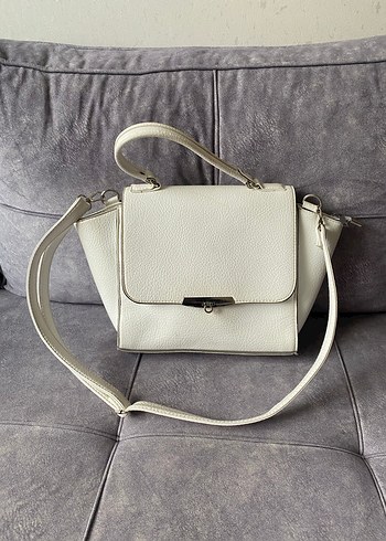 Minimalist Beyaz Deri Kadın Çanta - Görsel 3