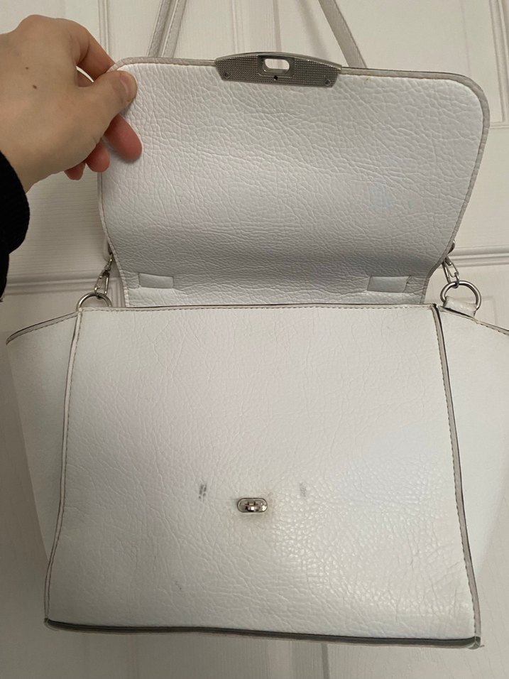 Minimalist Beyaz Deri Kadın Çanta - Görsel 5