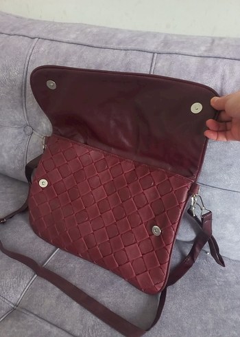 Bordo Kadın Askılı Çanta - Görsel 6