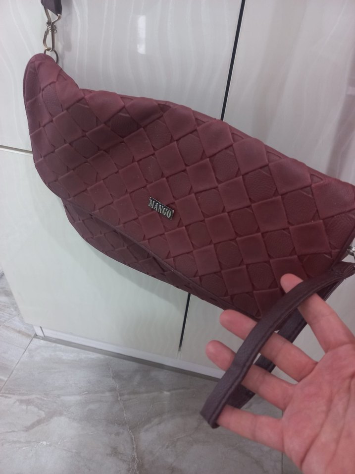 Bordo Kadın Askılı Çanta - Görsel 2