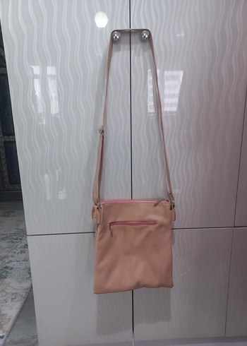 Pudra Deri Kadın Çanta Fermuarlı - Görsel 2