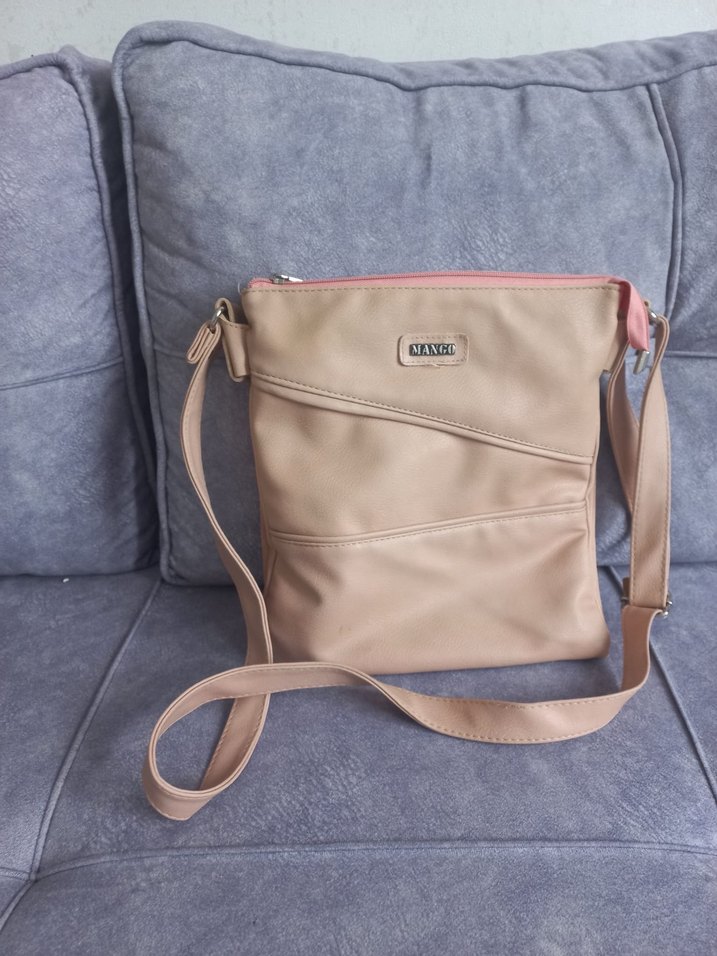 Pudra Deri Kadın Çanta Fermuarlı - Görsel 3