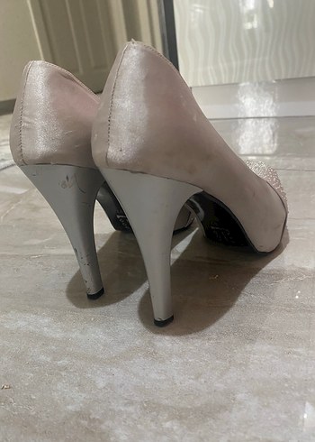 Gümüş Renk Platform Topuklu Kadın Abiye Ayakkabı - Görsel 3