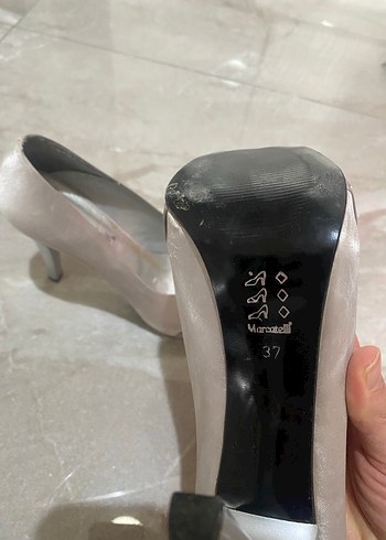 Gümüş Renk Platform Topuklu Kadın Abiye Ayakkabı - Görsel 5