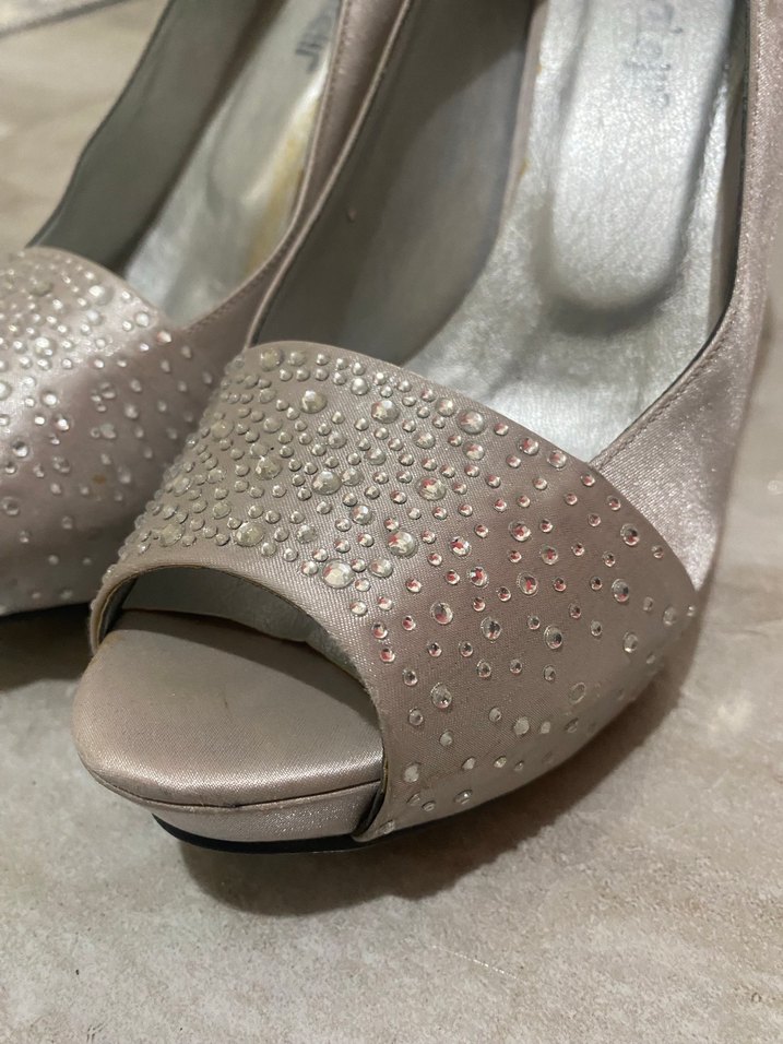 Gümüş Renk Platform Topuklu Kadın Abiye Ayakkabı - Görsel 2