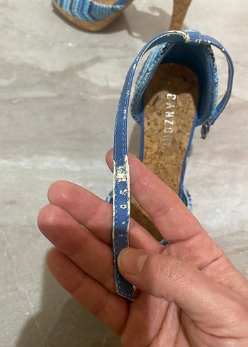 Mavi Denim Dolgu Topuklu Kadın Ayakkabı - Görsel 5