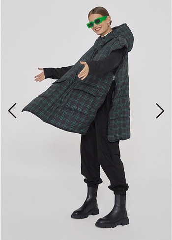 Yeşil ekose şişme yelek BE BLUE MARKA - Görsel 3