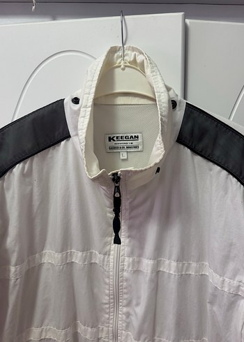 Gri Detaylı Beyaz Kadın Fermuarlı hırka ceket - Görsel 5