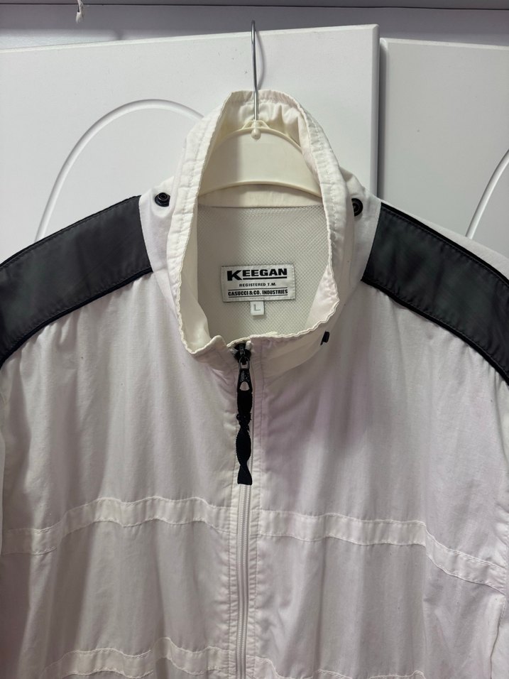 Gri Detaylı Beyaz Kadın Fermuarlı hırka ceket - Görsel 5