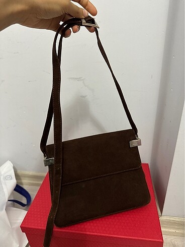 Vintage kahverengi zarf çanta
