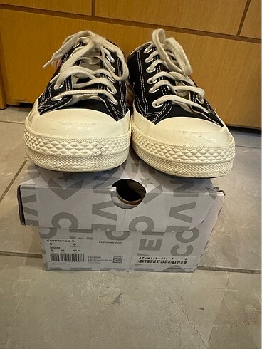 39 Beden siyah Renk ORİJİNAL COMME DES GARÇONS X CONVERSE