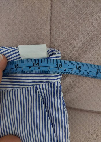 38 Beden mavi Renk Koton bayan kumaş pantolon