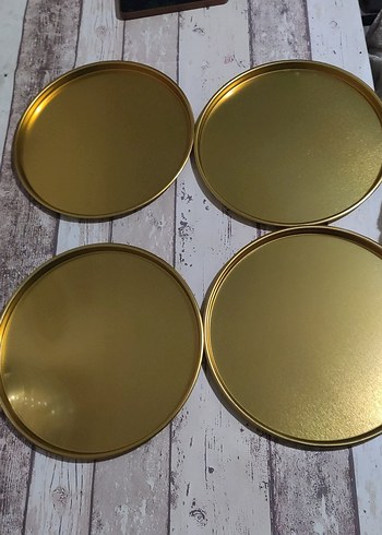 Parlak Altın sunum tepsisi - Görsel 2