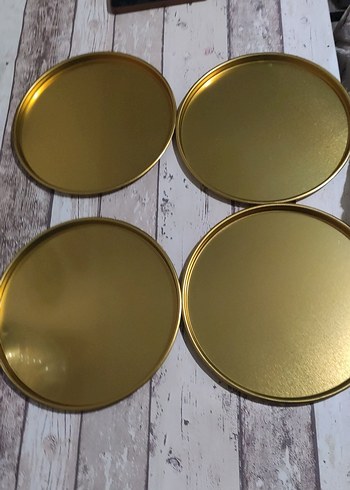 Parlak Altın sunum tepsisi - Görsel 3