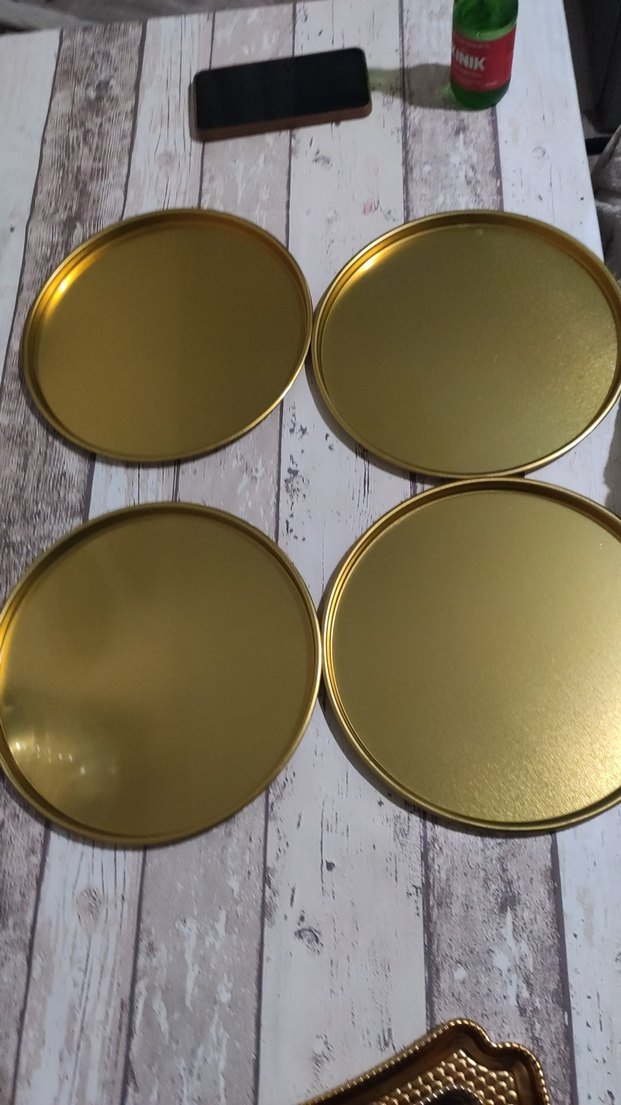 Parlak Altın sunum tepsisi - Görsel 3