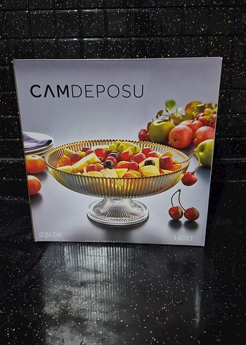 Altın Renkli Şeffaf Ayaklı Servis Tabağı - Görsel 4