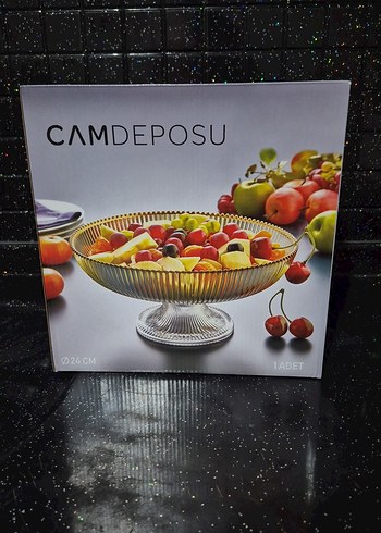 Altın Renkli Şeffaf Ayaklı Servis Tabağı - Görsel 3