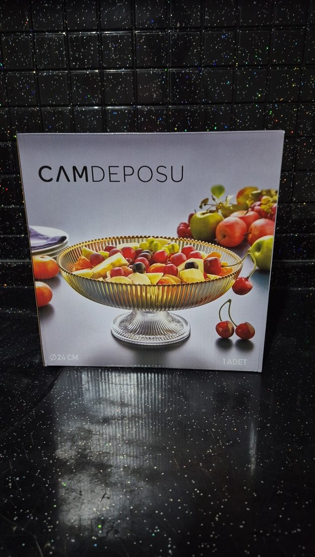 Altın Renkli Şeffaf Ayaklı Servis Tabağı - Görsel 4