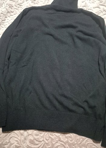 Siyah Kadın Boğazlı Yün Kazak - Görsel 2