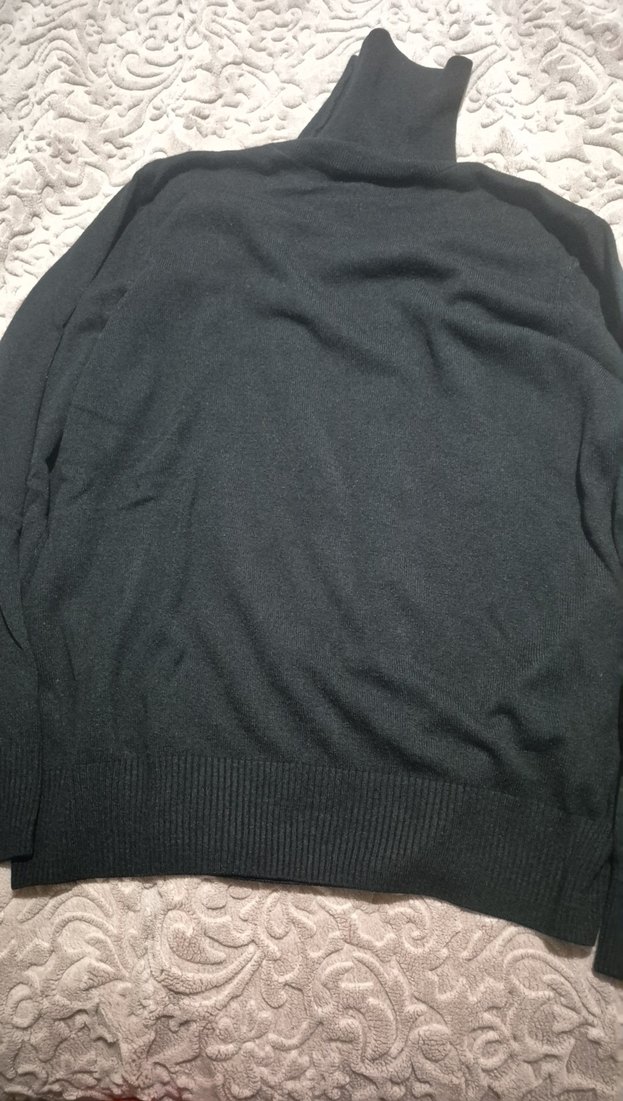 Siyah Kadın Boğazlı Yün Kazak - Görsel 2