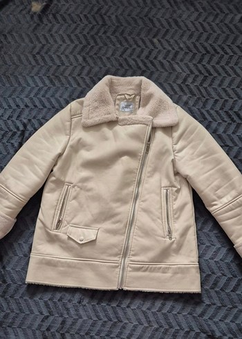 Gri Kürklü Bej Kadın Ceket - Görsel 3