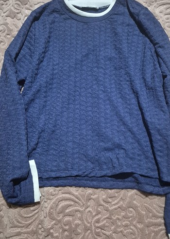 Mavi Kadın Keten Triko Kazak - Görsel 2