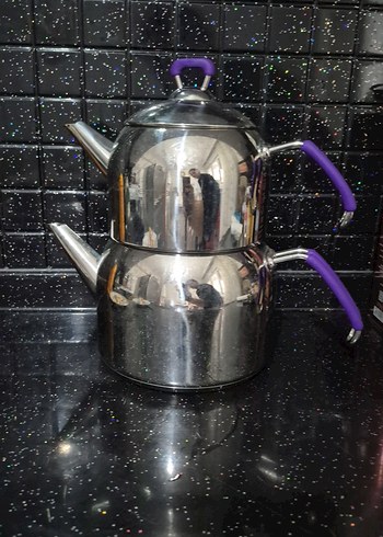 Mor Saplı Parlak Çaydanlık - Görsel 3