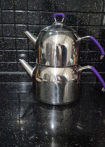 Mor Saplı Parlak Çaydanlık - Görsel 4