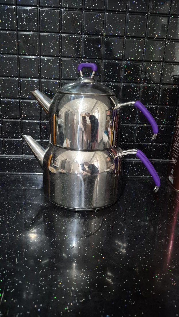 Mor Saplı Parlak Çaydanlık - Görsel 2