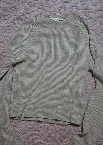 Kadın Gri Örgü Uzun Kollu Kazak - Görsel 2